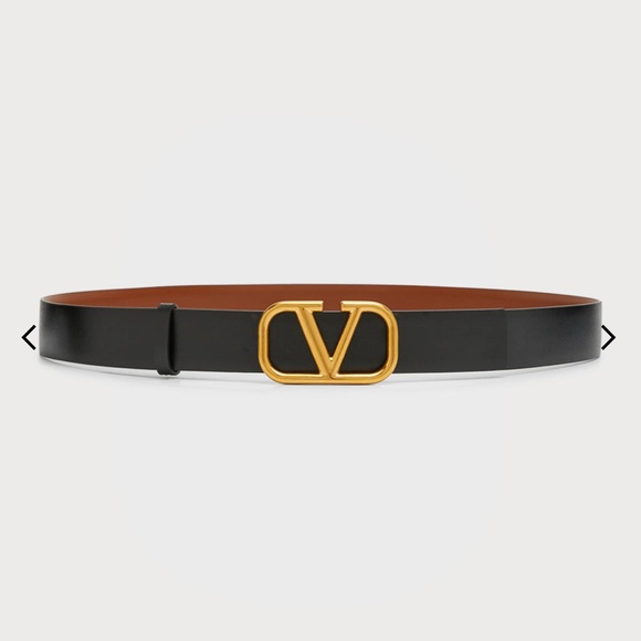 Valentino Garavani Accessories - Valentino Garavani VLogo Reversible Leather Belt, 30mm